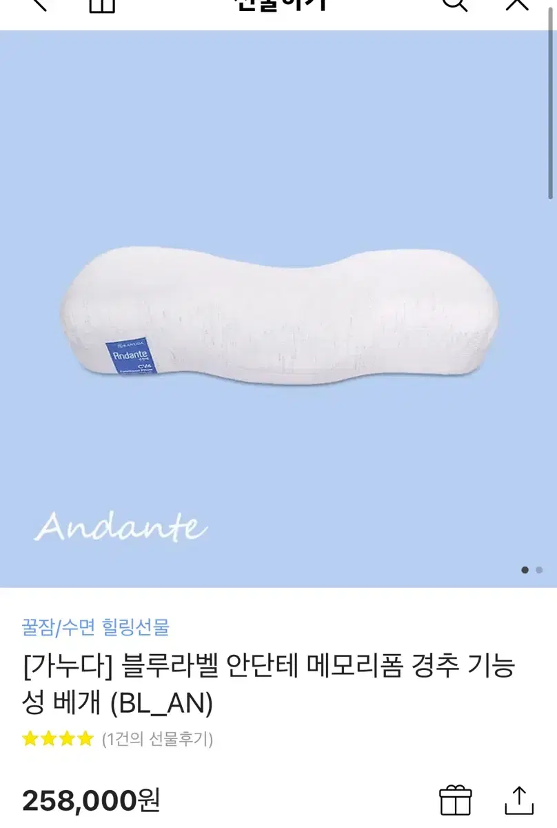 가누다 블루라벨 안단테 경추기능성배게